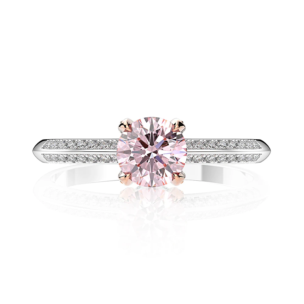 Pink Rainbamabom роскошные 925 Твердые стерлингового серебра розовый сапфир драгоценный камень Свадьба Помолвка белое золото кольцо ювелирные украшения - Цвет камня: Pink