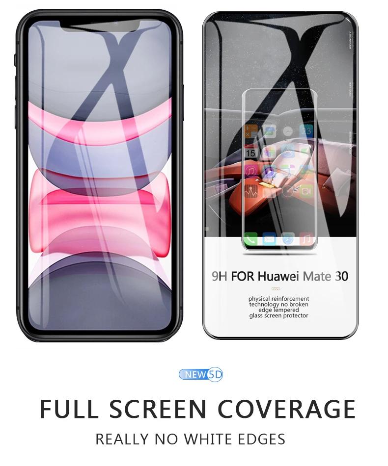 Для iPhone 11 закаленное стекло для iPhone11 pro max защита экрана полное покрытие Передняя пленка 2 шт черное защитное стекло HD
