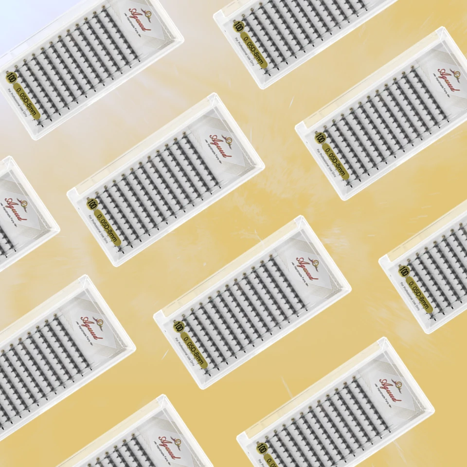 

AGUUD Sharp Stem Premade Volume Fans Lashes 0.05 Thickness Sharp Thin Base Russian Fans Volume Eyelash Extensions 8-15mm Long
