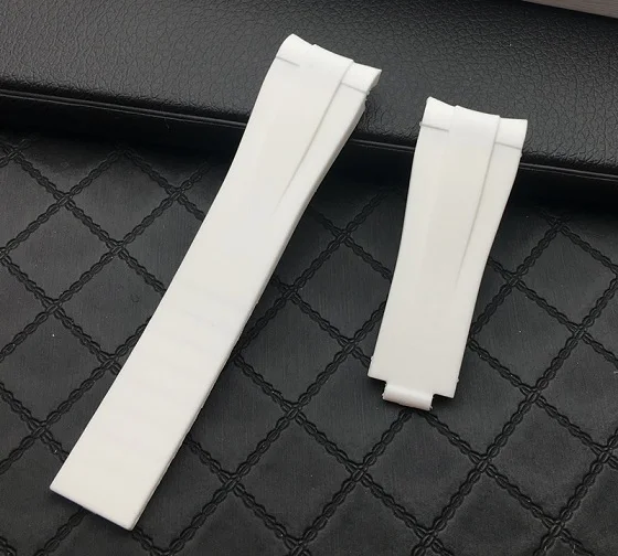 White strap 20 мм ремешок для часов резиновый силиконовый ремешок для часов комбинированная Пряжка подходит для ролевого ремня для Daytona Submariner DEEPSEA GMT OYSTERFLEX - Цвет ремешка: White strap