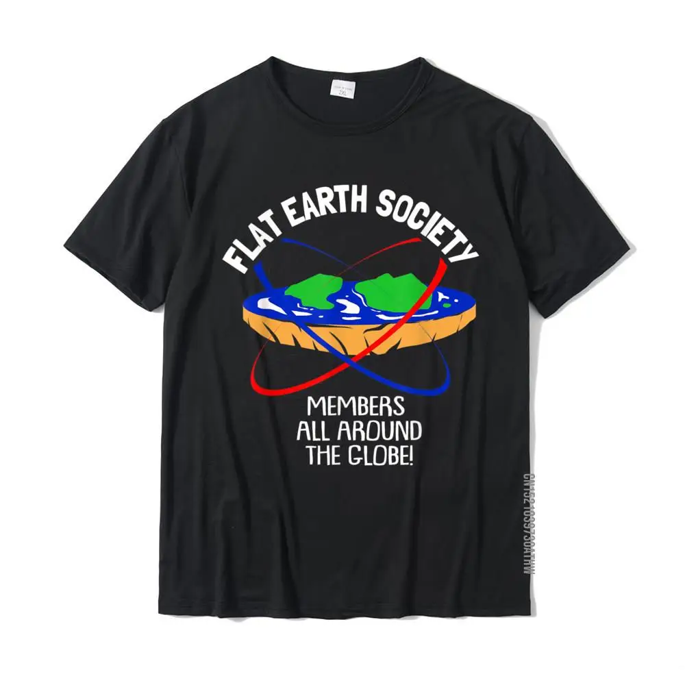 Flat Earth Society T-Shirt__MZ20090 Tops Tees Classic Crewneck Crazy Short Sleeve All Cotton Youth T-Shirt Tee-Shirts Flat Earth Society T-Shirt__MZ20090 black