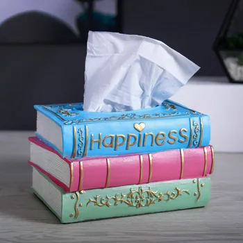 

Vintage Book Shaped Tissue Box Car Box Tissue Holders Facial Waterproof Tissue Box Bathroom Dispenser Bedroom Living Room Decor
