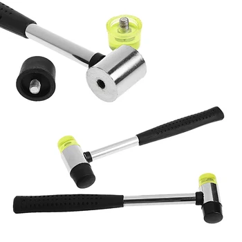 

25mm Double Face Soft Touch Hammer Rubber Hammer Leather DIY Tool T8WE