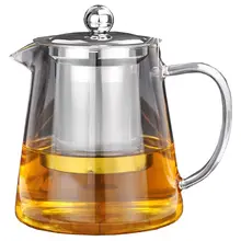 5 размеров Хороший ясный боросиликатный стеклянный чайник с 304 нержавеющим стальным ситечком для заваривания тепла Кофе чайник Набор инструментов чайник 380 мл