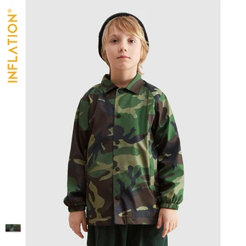 

INFLATION Camouflage Windbreaker Jacket Kids 2019 Winter Fleece Jacket Coat For Boy Loose Turn-Down Collar Child Outwear 19618A
