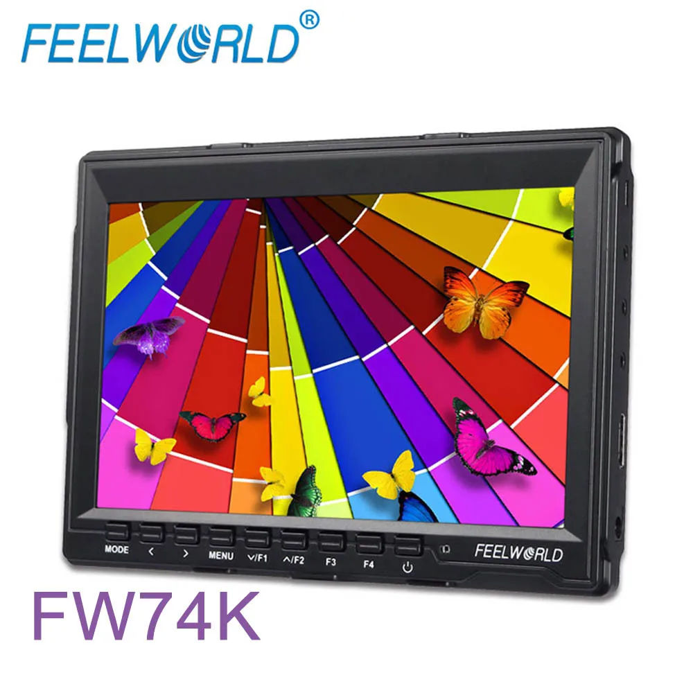 

Feelworld FW74K 7 Inch IPS 1280x800 4K HDMI Field Monitor for DSLR with Peaking Focus Professional LCD Camera Monitor with Mount