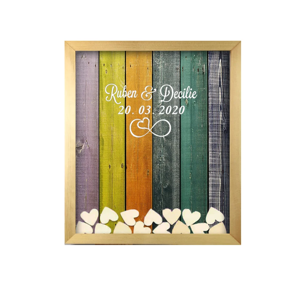 rustic frame Заказное пожелание свадебное оформление коробки деревенский Сладкий Свадебный Гостевая книга сердце Drop box Винтаж 3D Гостевая книга деревянная рамка - Цвет: rustic frame