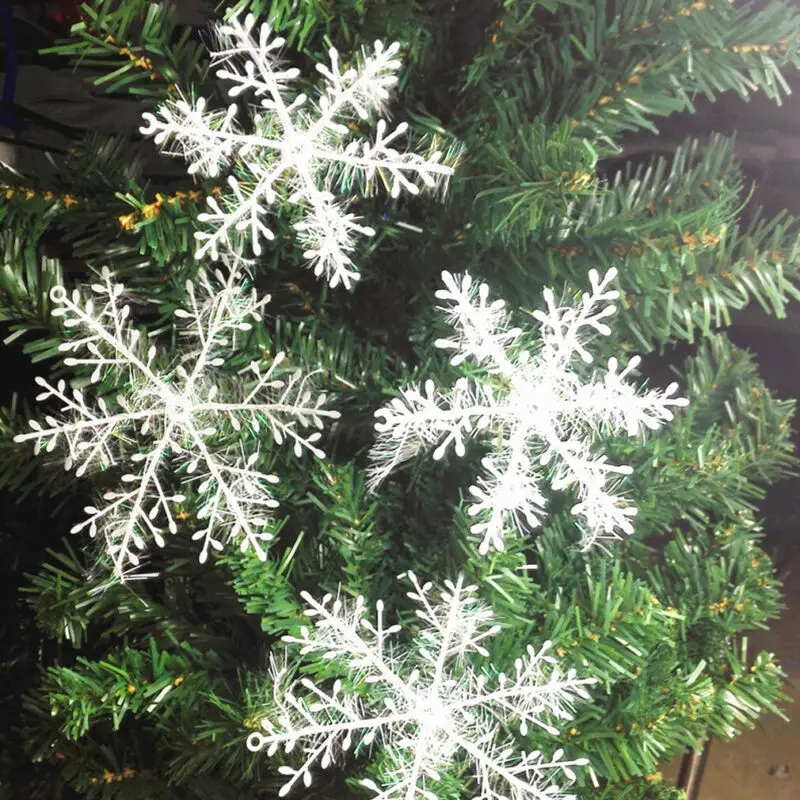 6 шт., украшение на рождественскую елку, снежинки, искусственный снег, Рождество, дом, год, вечерние, Декор, оконный орнамент, подвесной Декор