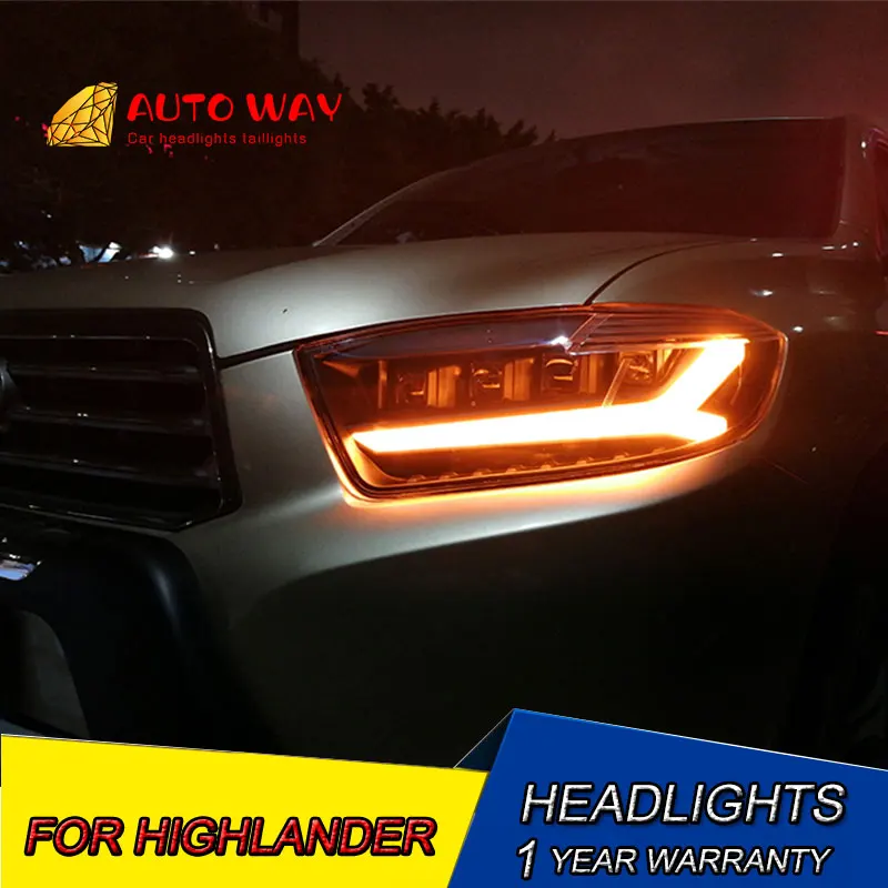 Автомобильный Стайлинг корпус передней фары для фары Toyota Highlander 2009-2011 Highlander светодиодный фара Highlander все светодиодный вариант светодиодный