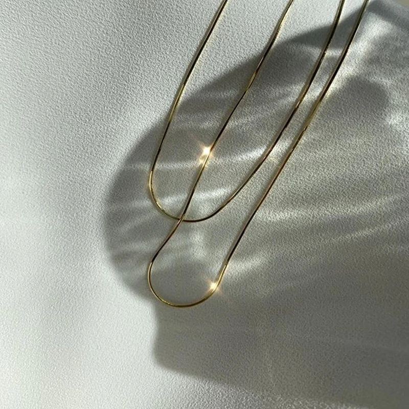 Женское Ожерелье из змеиной цепи 18K 40 см 45 | Украшения и аксессуары
