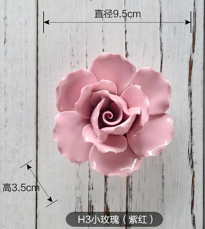 Ceramic Flower Three-dimensional Wall Decoration Home Decoration Bedroom Living Room Tv Background Wall Decoration - Цвет: Purple  H3