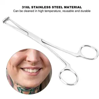 

Tattoo Body Piercing Pliers Clamp Tool Stainless Steel Septum Forceps Nose Tongue Permanent Makeup Tattoo Tool Supplies