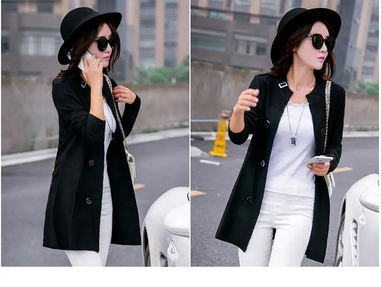 Новинка, весенне-осенний кардиган, Женский вязаный свитер, Женский Повседневный вязаный свитер с длинным рукавом, верхняя одежда, куртка, пальто, свитера E924
