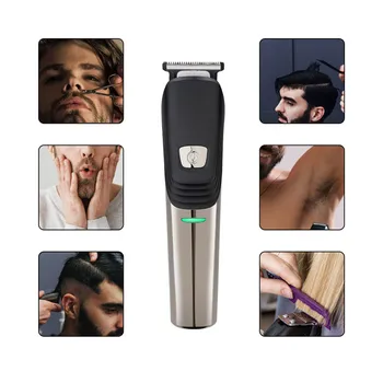 

6 In 1 Trimmer Haircut Kit Wireless USB Charging Rechargeable Waterproof Low Noise Professional Grooming Kit Beard Trimmer