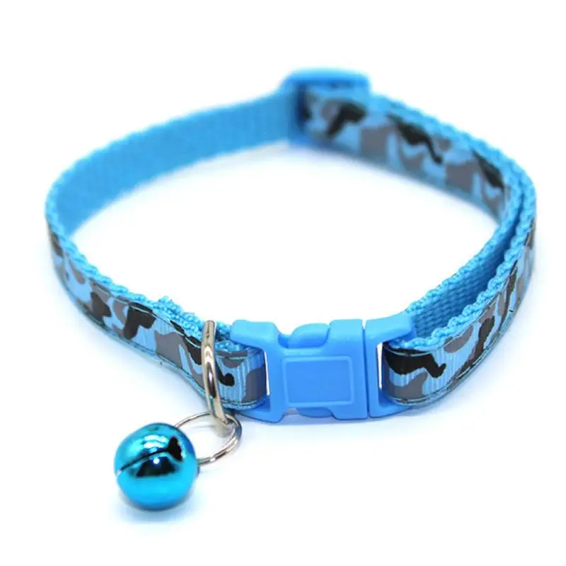 Nylon cat Bell Collar Adjustable Cat And Dog Camouflage Collar Small And Medium Dog Pet Necklace Pet Supplies Multi-color Option