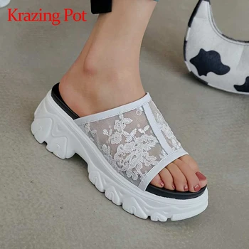 

Krazing pot flowers sweet dating maiden fashion peep toe high heel summer shoes slip on beauty lady daily wear sandals women L29