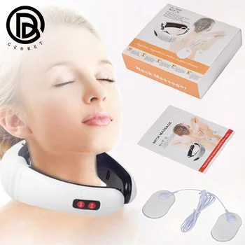 

GEDRET Electric Neck Massager & Pulse Back Far Infrared Heating Pain Relief Tool Health Care Relaxation With 6 Modes