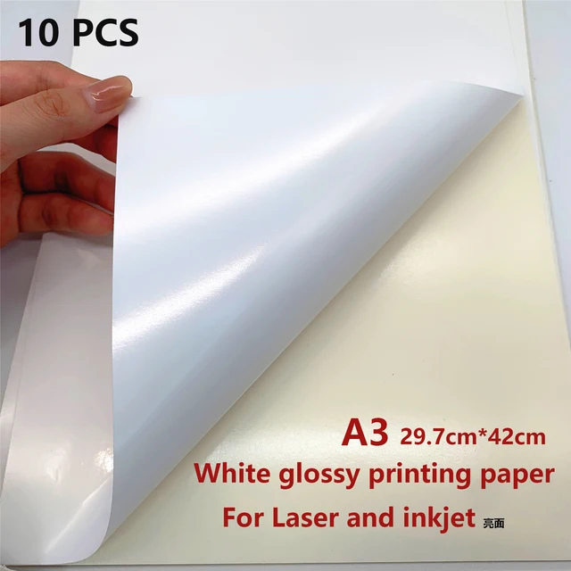 Papier artisanal étanche pour imprimante à jet d'encre laser A4,  autocollant blanc, étiquette autocollante, feuille de papier de surface  256, 10 pièces, 50 pièces - AliExpress