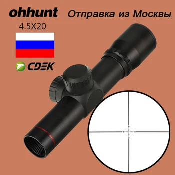 

ohhunt 4.5x20 Hunting Rifle Scope Tactical Optical Sight 1 inch Compact P4 Reticle Riflescope With Flip-open Lens Caps and Rings