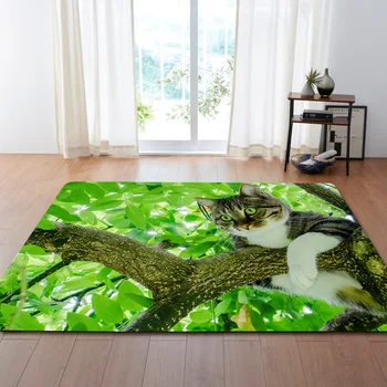 

3D Cartoon Cat Animal Carpets for Living Room Bedroom Area Rugs kitchen Non-slip Mats Soft Flannel Carpet Kids Room Floor Rug