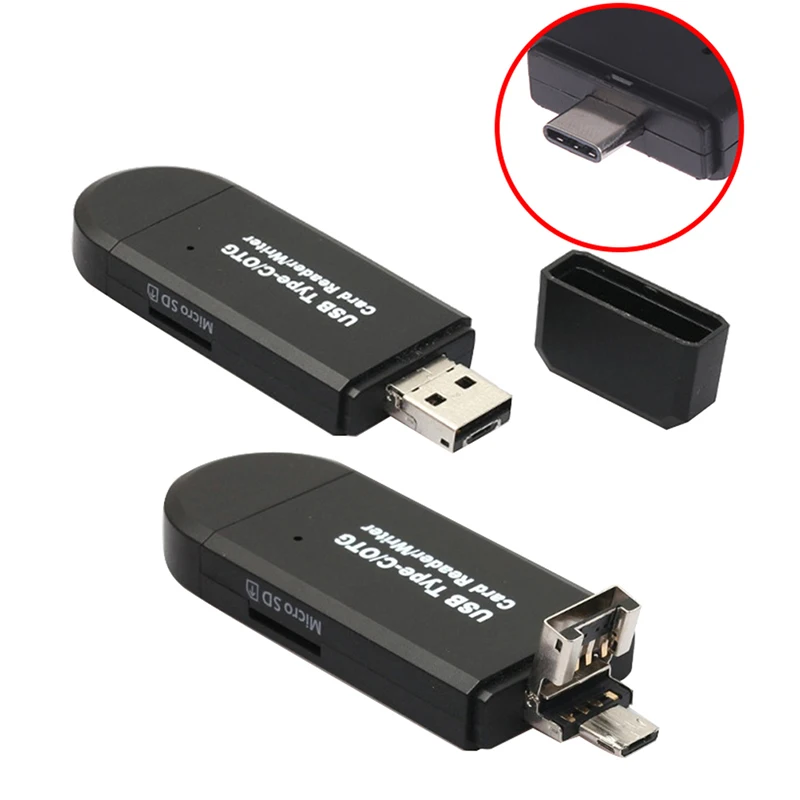 Высокоскоростной usb 2,0 type c/micro usb/usb 3 в 1 otg кардридер для otg tf/s& d
