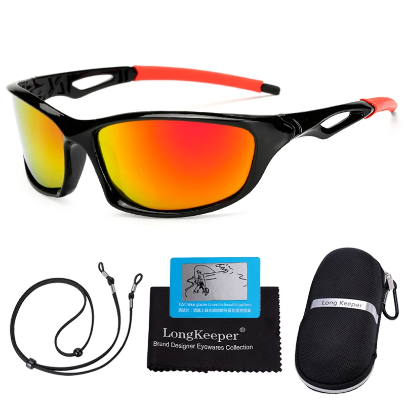 Red Lens-CS Солнцезащитные очки мужские поляризованные очки для рыбалки женские модные ретро квадратные очки для вождения спортивные очки спортивный вытяжной шнур - Цвет линз: Red Lens-CS