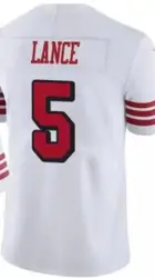 Custom Embroidery For American Trey Lance Men Women Kid Youth White Red San Francisco Football Jersey