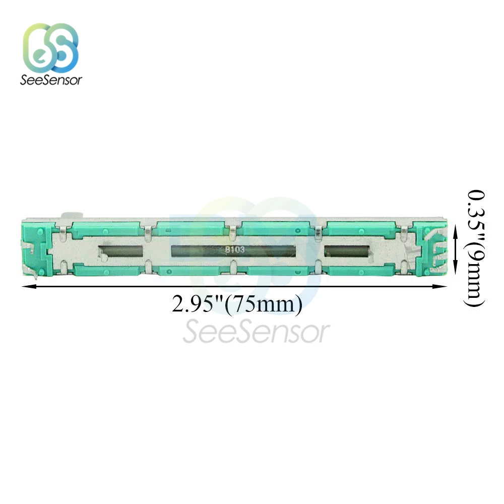 Rotary Potentiometer B103 B10K Ohm Potentiometer Mixer Fader 10K 75mm SC6080GH Slide Adjustment Double Rotary Carbon Film Resistor