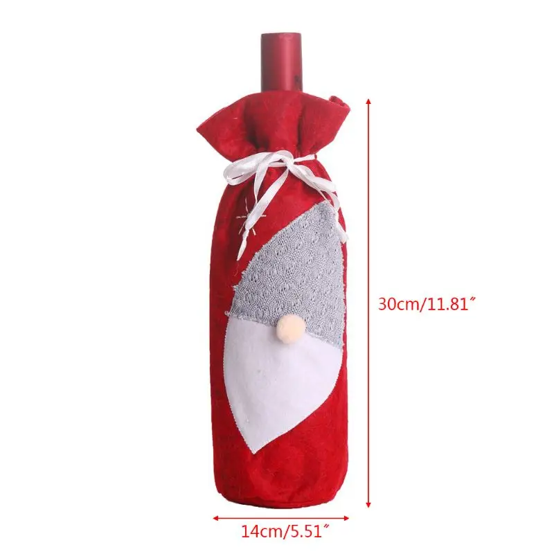 2 шт./компл. Рождественская крышка для бутылки с красным вином мешок обеденный стол украшения для домашнего праздника Gnome