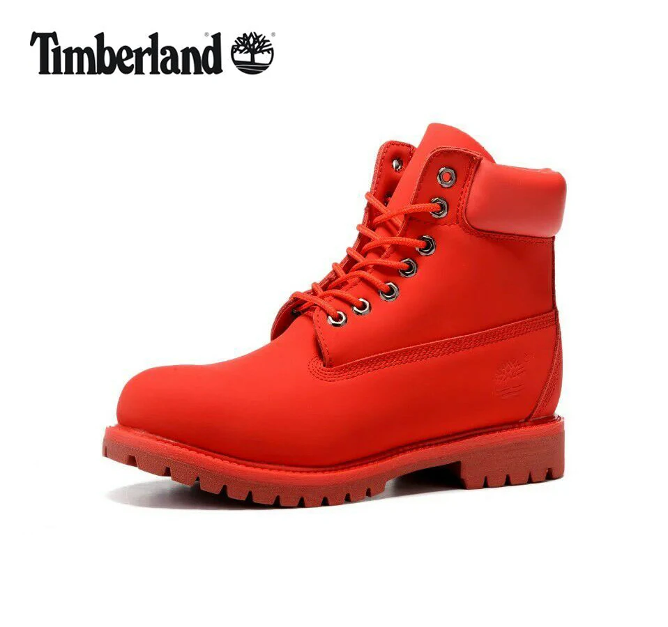 TIMBERLAND mujer яркий все красный эффектные Ботинки Martin botines cuero на открытом воздухе