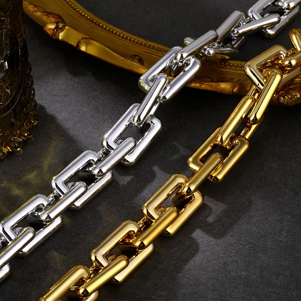VKME Punk Large Chunky Chain Necklace Collar for Women Men Vintage Thick Gig Choker U Shape Lock Necklaces Party Jewelry | Украшения и