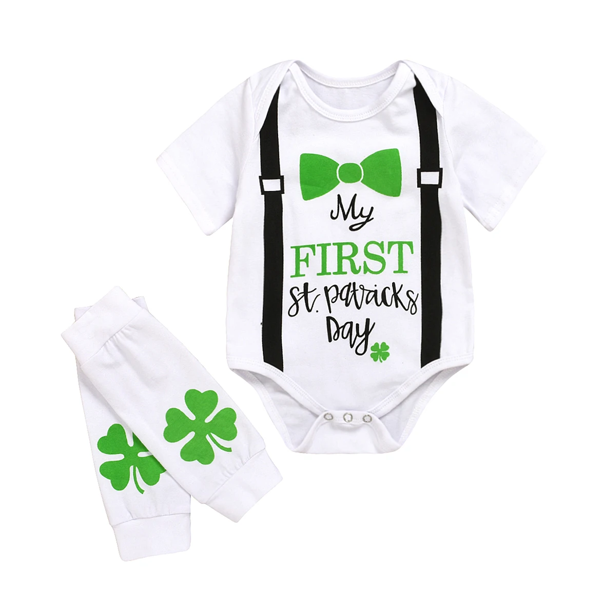 Newborn Baby Girls Boys Short Sleeve Romper Tops Jumpsuit Socks Leg Warmers Outfits Clothes Set | Мать и ребенок