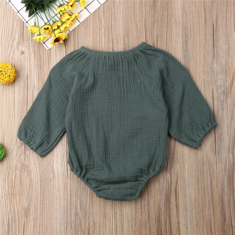 PUDCOCO Одежда для новорожденных; для маленьких девочек Верхняя Одежда для мальчиков одежда с длинными рукавами и комбинезон-боди для игр на возраст от 0 до 24 месяцев