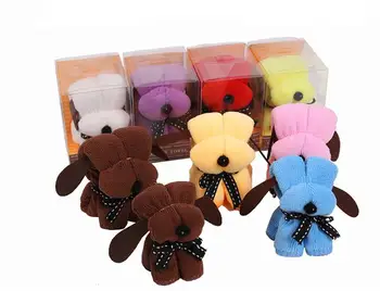 

wholesale wedding supplies 20 * 20CM Festivals small Dog puppy towel gift ideas birthday gift SN2013