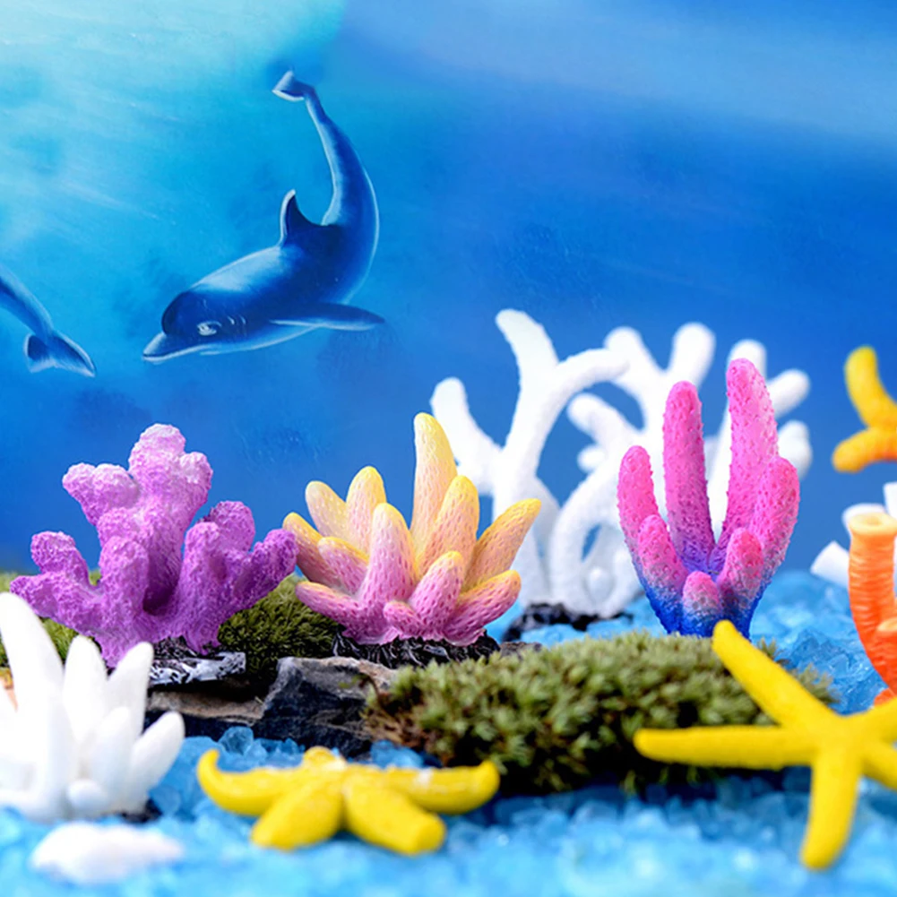 1PC Home Decoration DIY Microlandschaft Coral Artificial Starfish Aquariums Fish Tank High Quality Ornaments Resion Landscape | Дом и сад