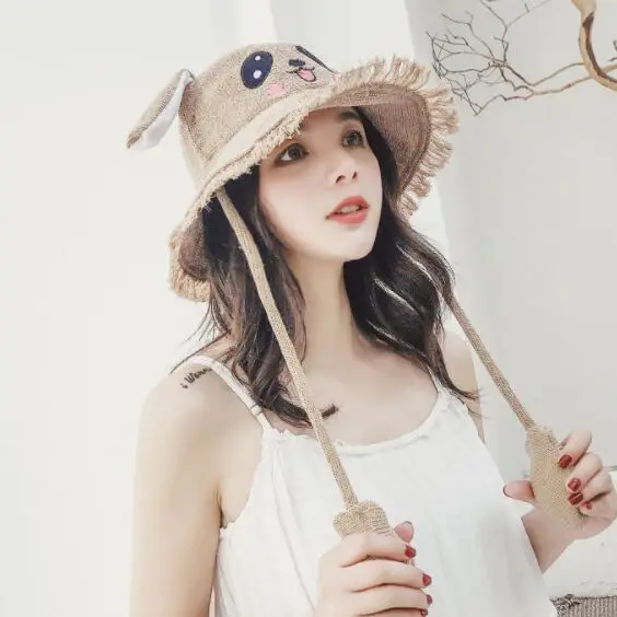 Online Celebrity Ear Can Dynamic Parent-child Bucket Hat Cute Cartoon Embroidered Pikachu Fisherman Cap Casquette Gorros