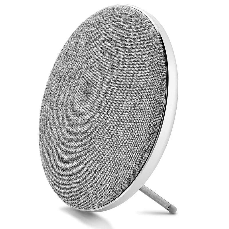 Silver Ультратонкий металлический Настольный HIFI беспроводной Bluetooth динамик бас два канала TF карта AUX колонки для полки, 6 часов работы, чистый стерео звук, металлообработка 10 Вт, встроенный микрофон - Цвет: Silver