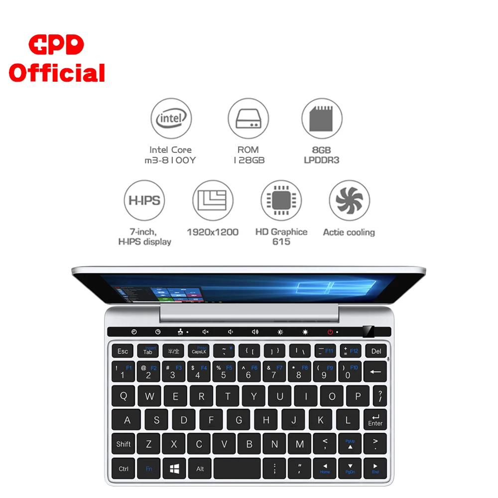 Gpd Pocket2 Pocket 2 Cpu Inter Core M3-8100y 7 Inch Touch Screen 8gb 128gb Mini Pc Pocket Laptop Notebook Windows 10 - Laptops - AliExpress