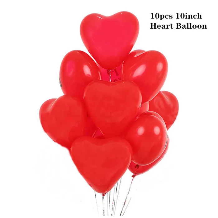 Подставка для воздушных шаров 40 день рождения украшения дети Globos взрослых Balony Anniversaire Baloon Baby Shower розовое золото горячий воздушный шар - Цвет: 10pcs-Q17-Red Heart