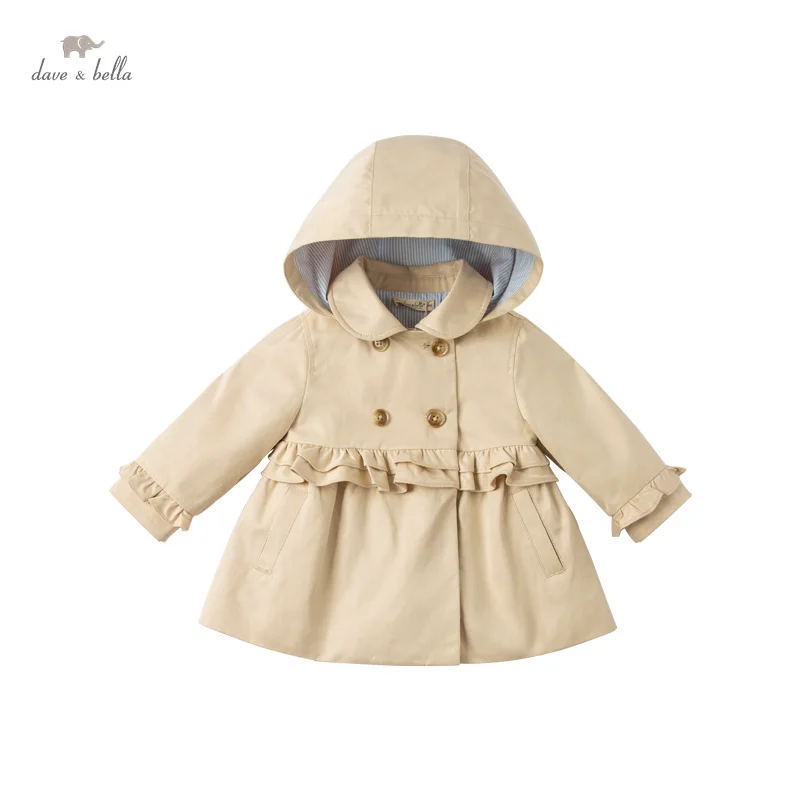 DBS16261 dave bella spring baby girls fashion solid ruched hooded