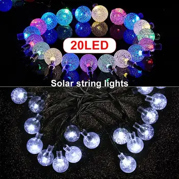 

Fairy String Light Solar Crystal Globe Ball Landscape Lamp Outdoor Garden Festival Fairy String Fairy Light 20LED Yard