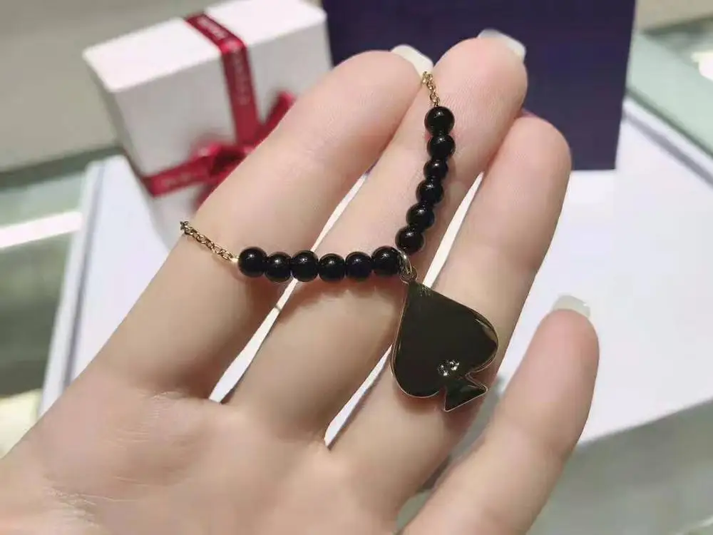 High quality SWA, brand new design invisible magnetic clasp, black heart peach beads women's Bracelet