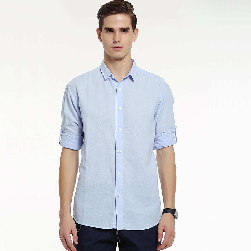 Man Shirt Linen Cotton Summer Spring 