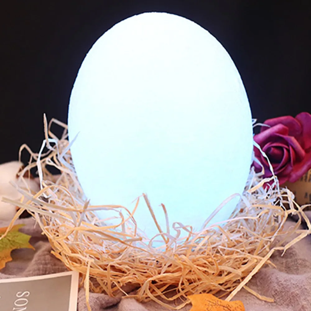 Remote Control 16 Colors Changing 3D Printing Dinosaur Egg Light Moon Night Lght Table Lamp Led Birthday Gift | Дом и сад