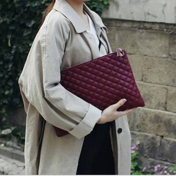 

YXZ New Women's Clutch England style Business Lattice Large Capacity Handbag Female Trend Designer bag Клатч женский 2020