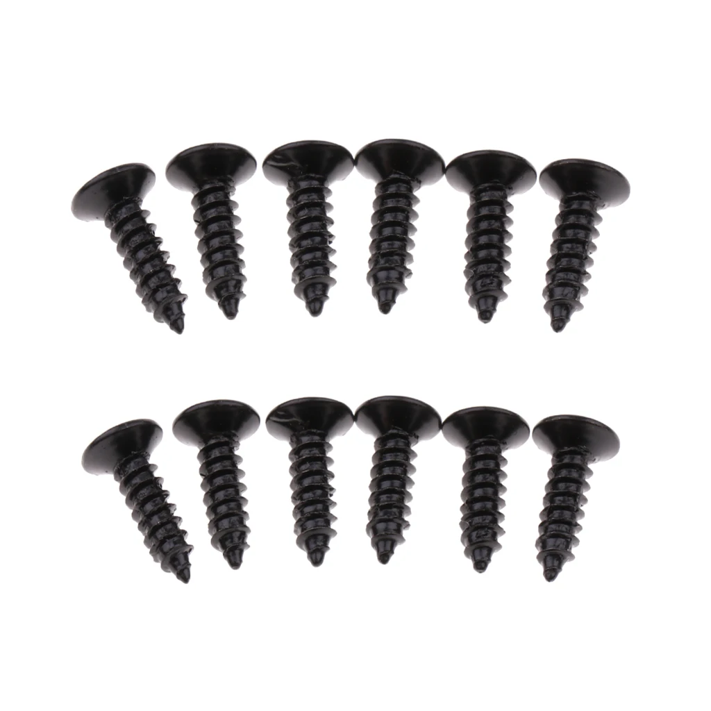 12 Black Pickguard SCRATCHPLATE Cover Plate Jack Screws For Electric Guitar BASS 12 Black Pickguard SCRATCHPLATE Cover Plate Jack Screws For Electric Guitar BASS