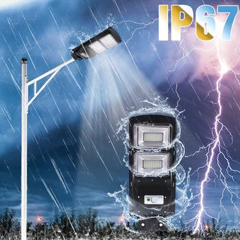 

90W 180-LED Solar Sensor Outdoor Light, with Light Control and Radar Sensor