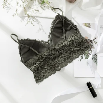 

LEECHEE Real silk Bra push up bralette Thin Triangle Cup Bralette nature silk summer crocheting underwaist Deep V Seamless