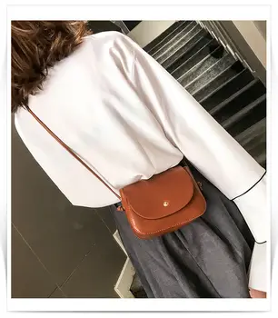 

2020 New Trendy Fashion Saddle Bag PU Shoulder Messenger Bag Compact Foreign Style Crossbody Bag