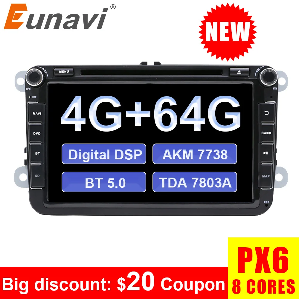 Eunavi 2 din Android 9,0 PX6 автомобильный dvd радио gps для VW Volkswagen Polo Jetta passat b6 b7 cc fabia skoda Touran golf 6 Tiguan DSP Eunavi 2 din Android 9,0 PX6 автомобильный dvd радио gps для VW Volkswagen Polo Jetta passat b6 b7 cc fabia skoda Touran golf 6 Tiguan DSP